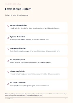 Evde Keşif Listem PDF kapağı