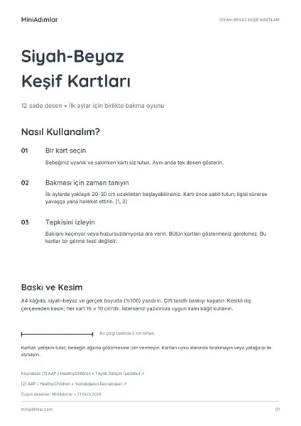 Siyah-Beyaz Keşif Kartları PDF kapağı