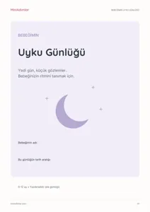 Bebeğimin Uyku Günlüğü PDF kapağı