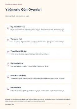 Yağmurlu Gün Oyunları PDF kapağı